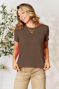 Basic Bae Full Size Round Neck Short Sleeve T-Shirt for Women - n/a at Dealshubindia