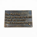 Handwritten Note Plaque – Antique Brass, Plain