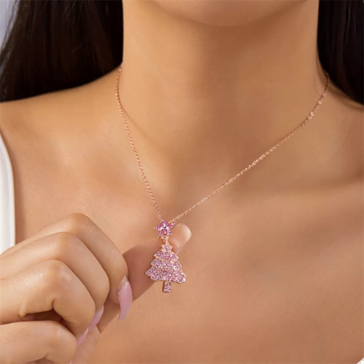 Christmas Tree Pendant Necklace - n/a at Dealshubindia