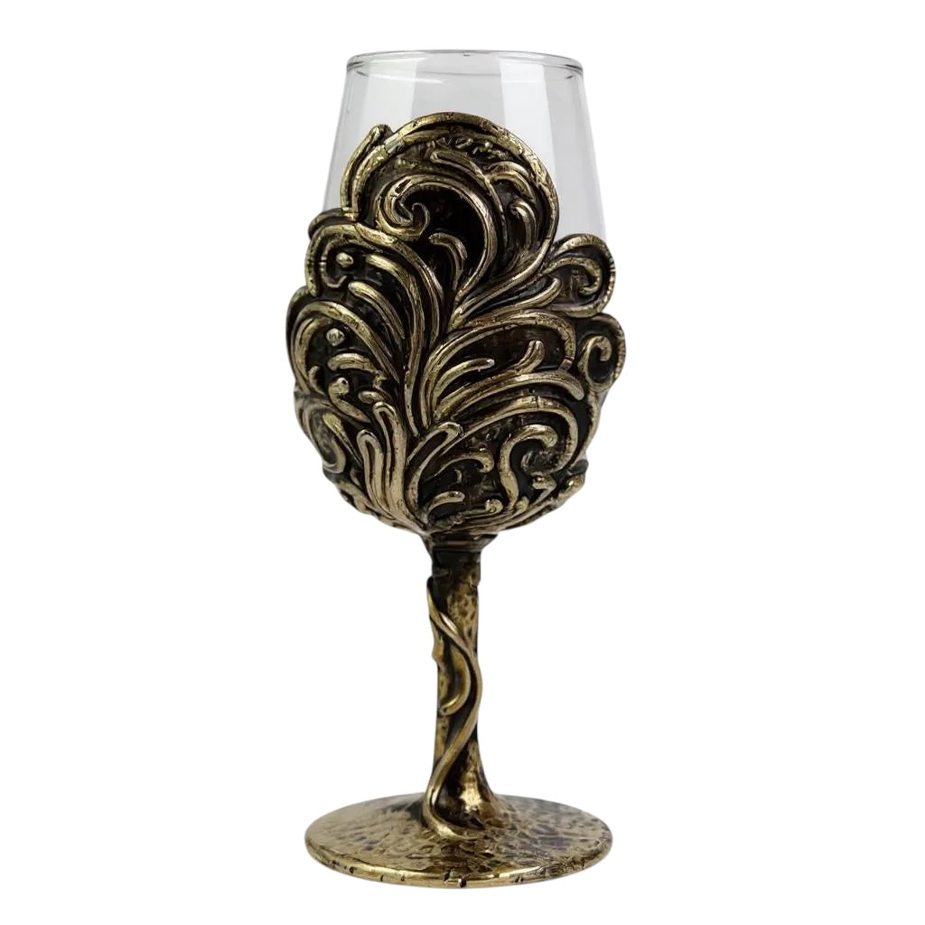 Intricate Leaf/Ambi Design Wine Glasses | Set of 1 or 2