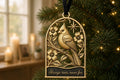 Large Personalized Cardinal Memorial Ornament | Antique Brass Christmas Decor | Remembrance Keepsake