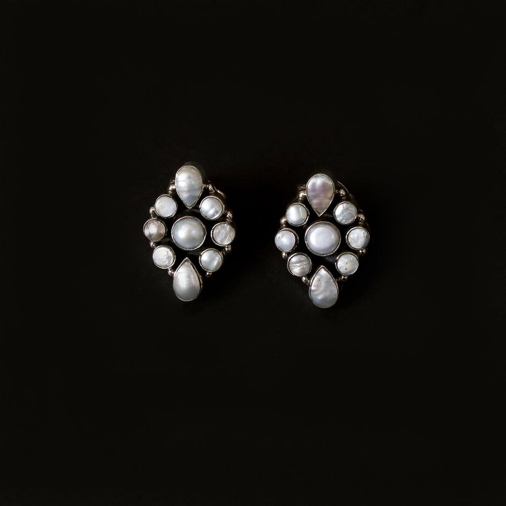 Kite Shape Pearl Studs