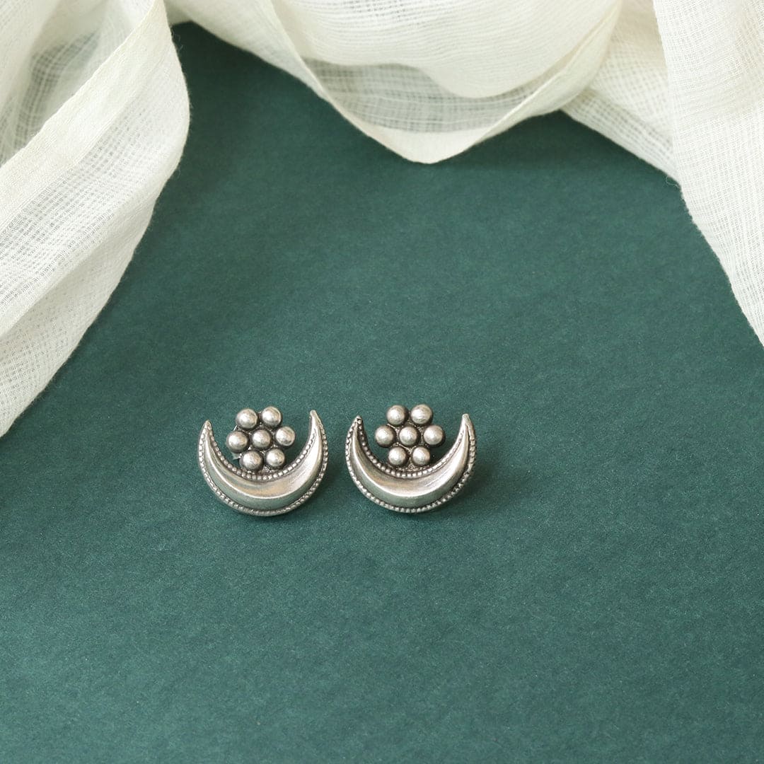 Chandraphool Earrings - Handcrafted in Sterling Silver