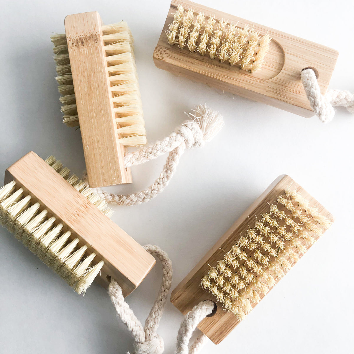 Double Sided Bamboo Sisal Nail Brush-Zero Waste Plastic Free Nail Brush