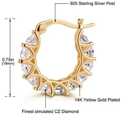 14k Gold Over 925 Silver Hoop Earrings