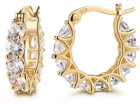 14k Gold Over 925 Silver Hoop Earrings