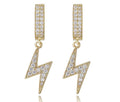 14K Gold Plated Lightning Bolt Earrings
