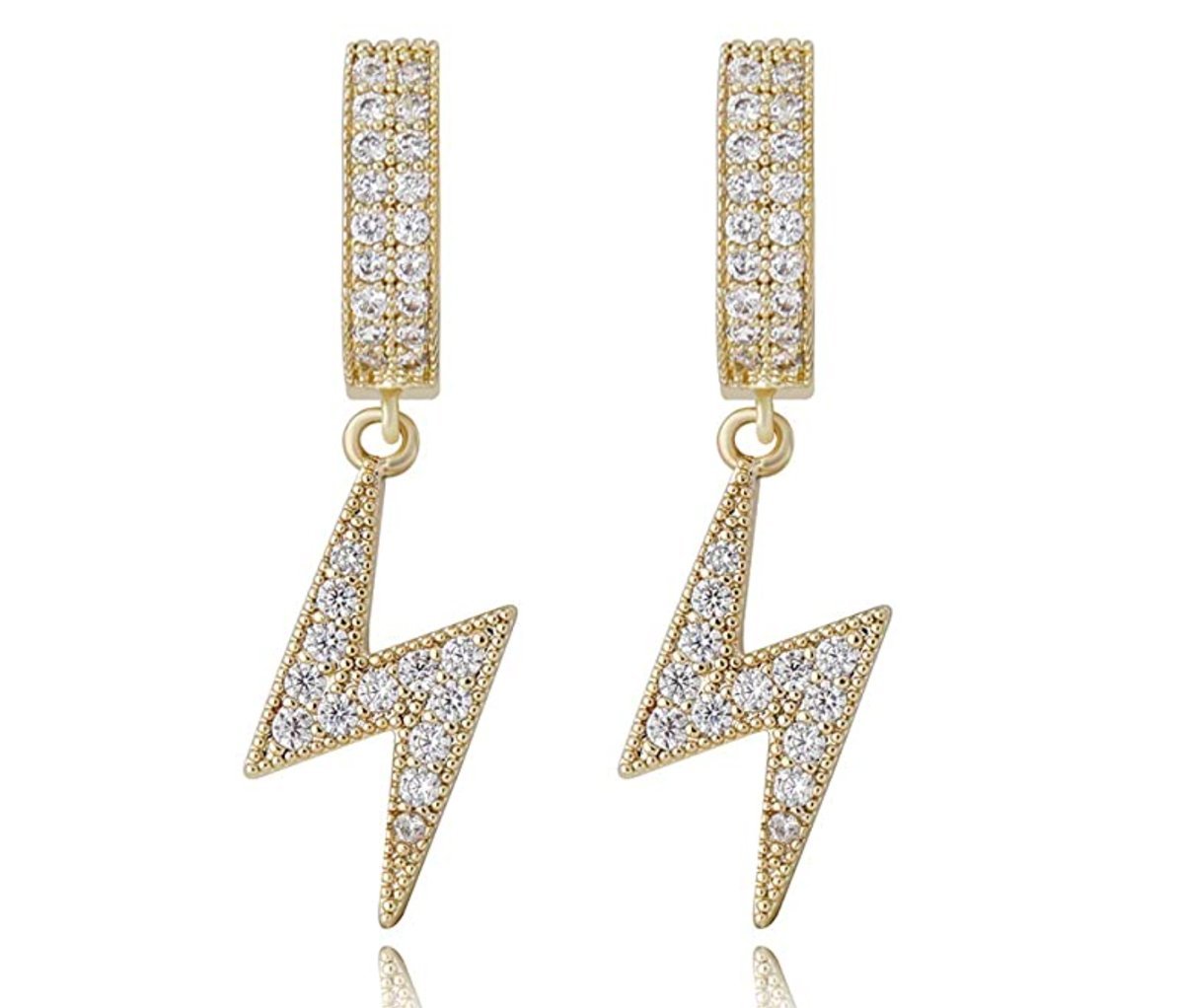 14K Gold Plated Lightning Bolt Earrings