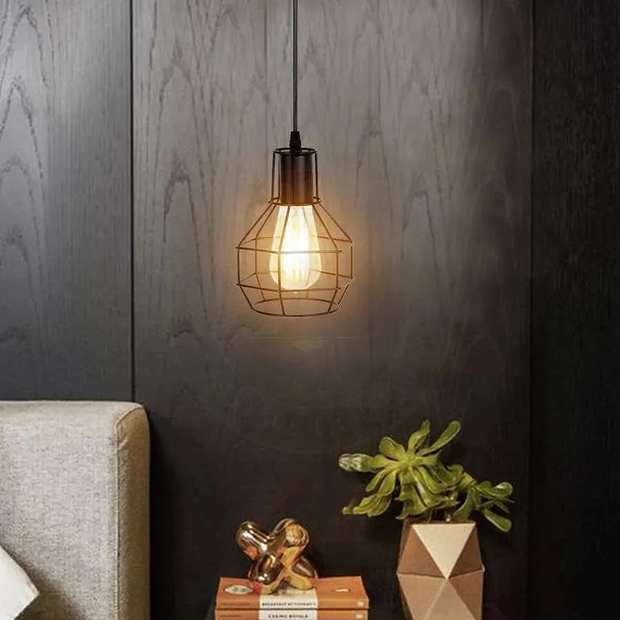 Vintage Nest Metal Wire Cage Ceiling Pendant Light Fitting ~5961