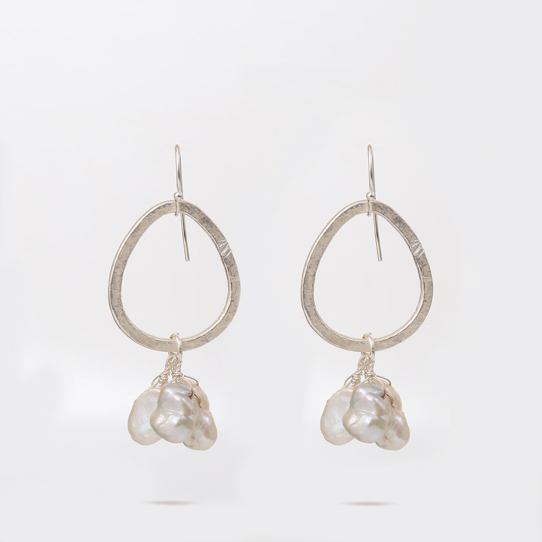 Clustered Pearl Hook Earrings