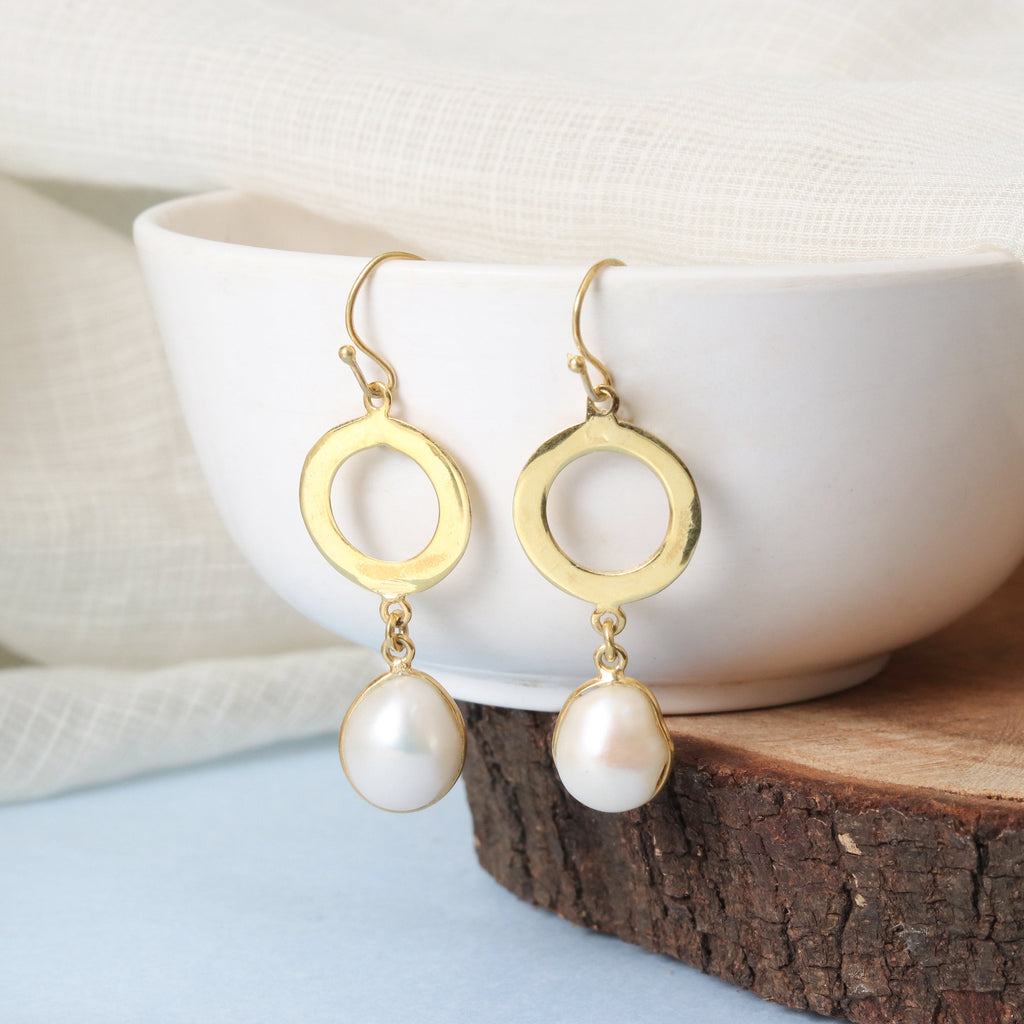 Radiant Pearl Drop Earrings