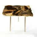 Brown Agate Side Table, 10" x 15" Organic Edge