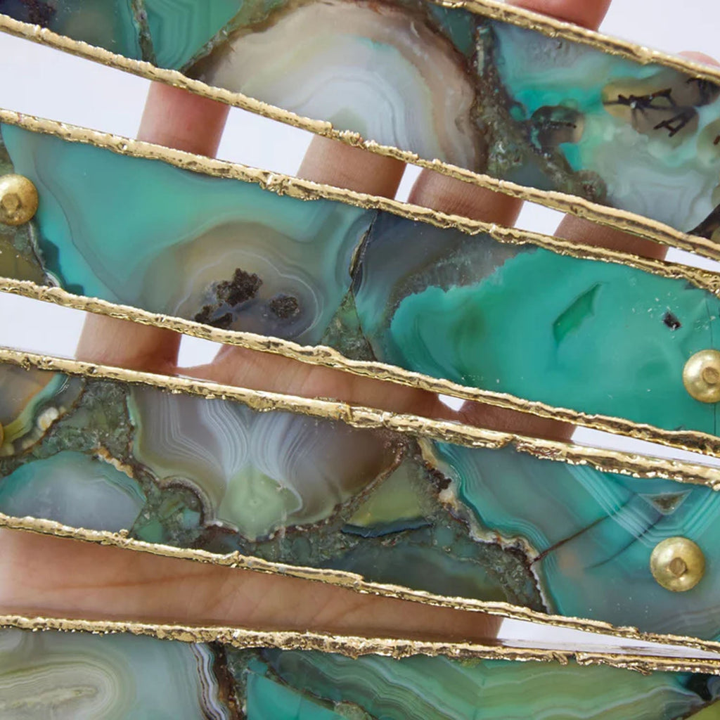 Set of 4 Green Agate Handle/Pull/Barbarella