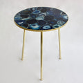 Blue Agate Side Table, Round Top