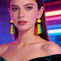 Statement Jewelry Candy Color Resin Saucerman Big Geometric Dangle Punk Earrings