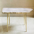 Large Rose Quartz Coffee Table, Single Slab Organic Edge