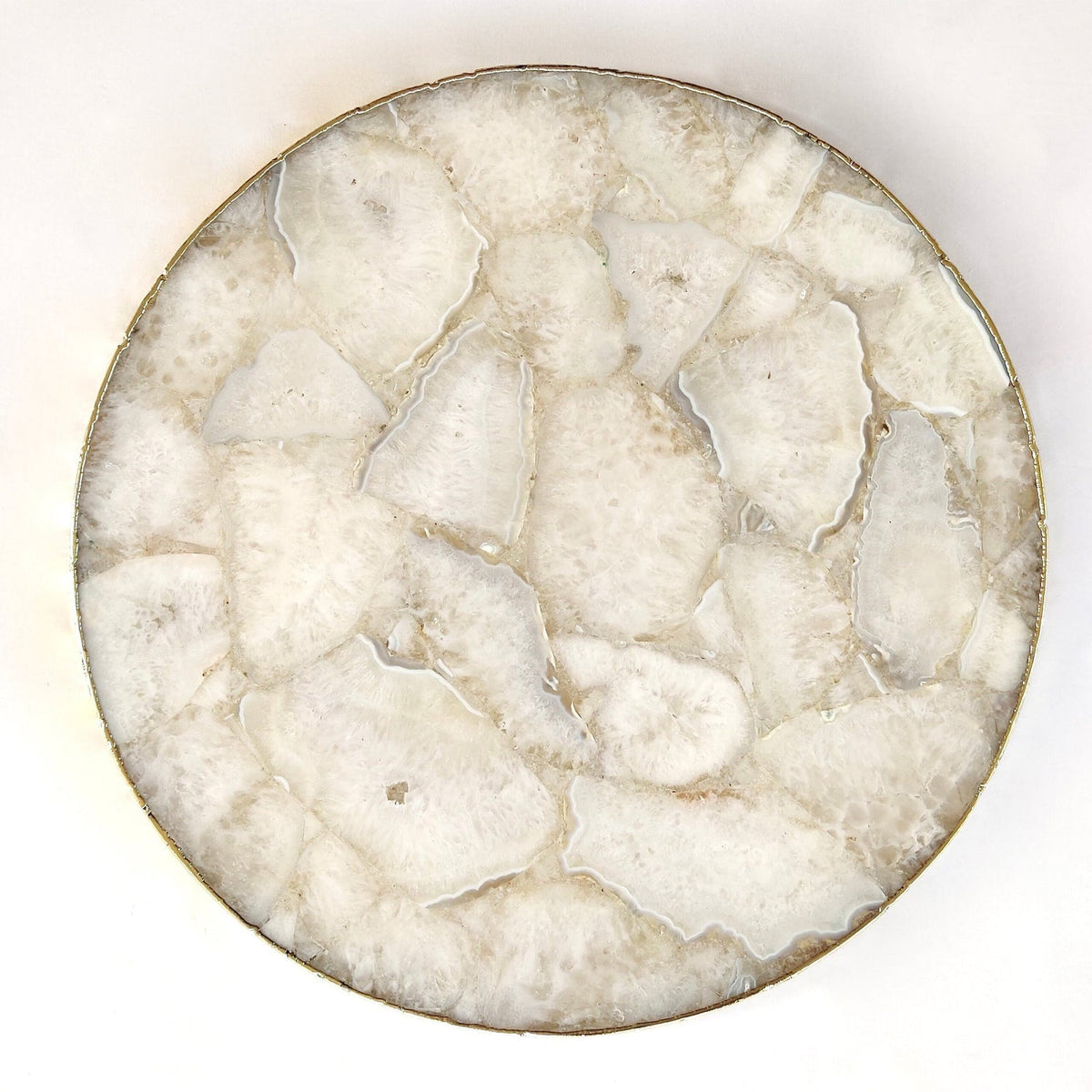 White Agate LazySusan | Countertop | Turntable | Centerpiece