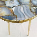 Banded Agate Side Table, Round Top