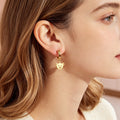 Cartoon Gold Smiley Bear Head Dangle Earrings Cute Animal Element Jewelry Birthday Gift