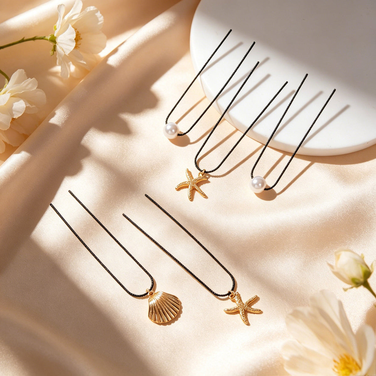 5pcs Hair Pins with Starfish Shell Pearl Charm Hair Sticks Hair Accessories Gift