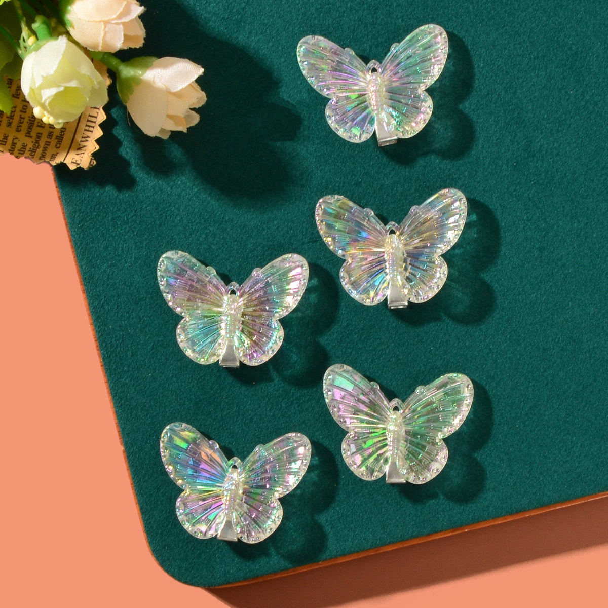 5 pcs Sweet Transparent Butterfly Hairpin Hair Clips Set Hair Accessory Headwear