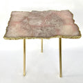 Rose Quartz Side Table, 10" x 15" Single Slab-0