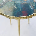 Green Agate Side Table, Organic Edge