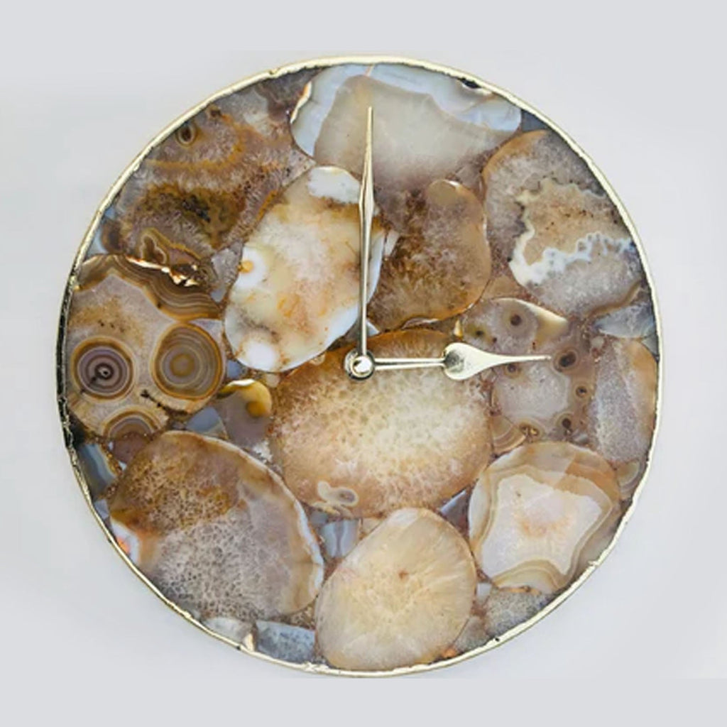 Large Brown Agate Wall Clock
