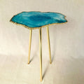 Small Blue Agate Side Table, 11" x 7" Single Slab-0