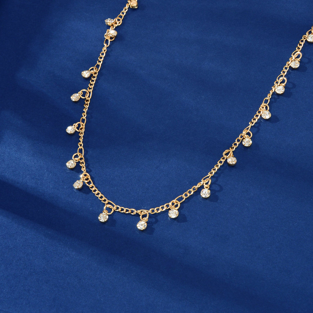 AU Stock Bling Rhinestone Sparkly Choker Shining Drop Crystal Necklace Jewellery