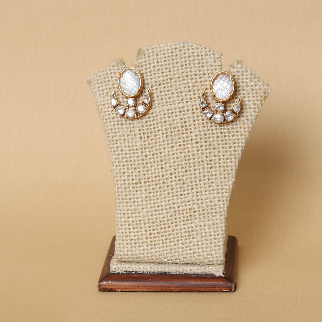 Moissanite Chandraphool Pearl Earrings