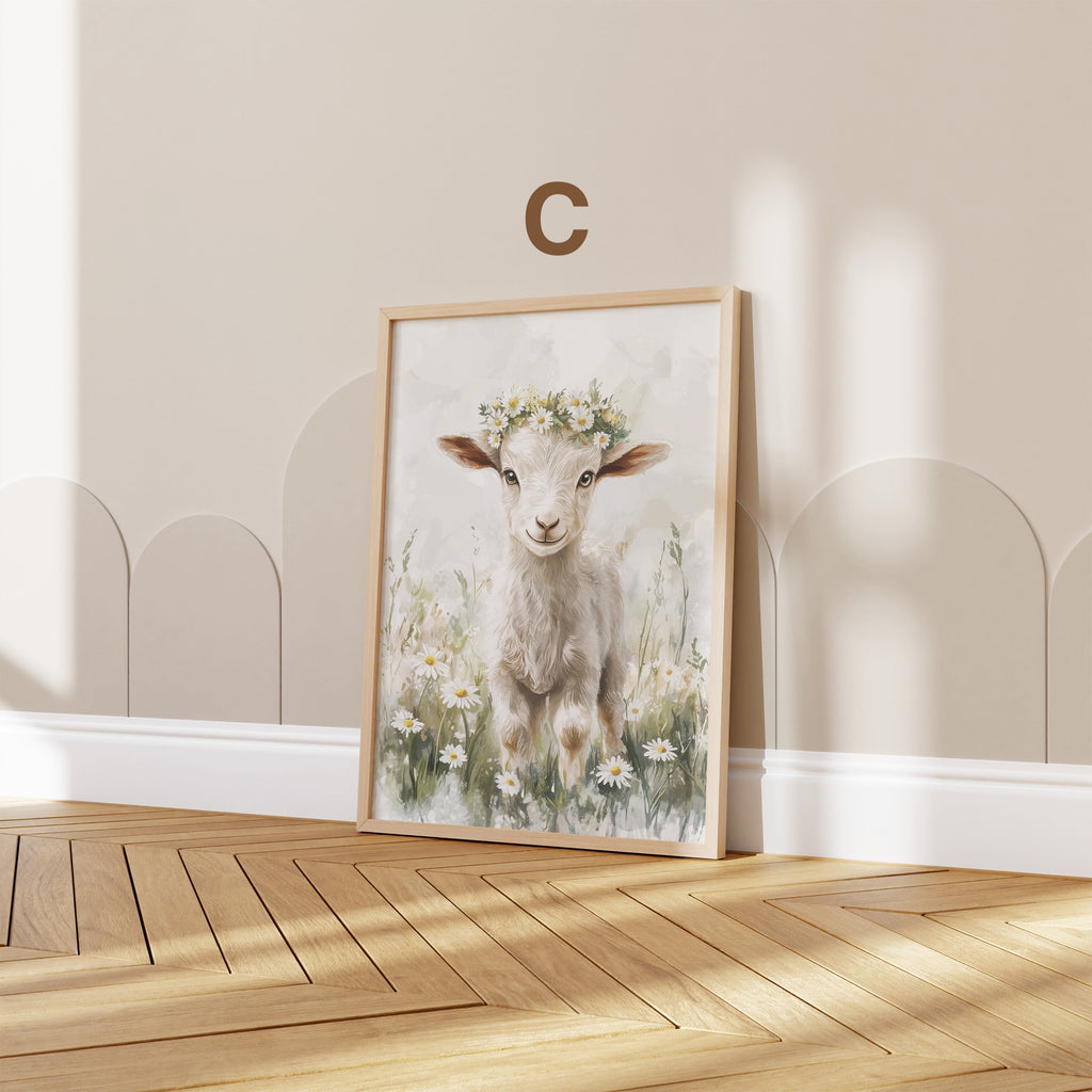 Tiere Kinderzimmer Süß Aquarell Ziege Stinktier Bär Fee Poster · Kinderzimmer Bilder · Wand Deko · Kunst Druck · Deko Print ohne Rahmen