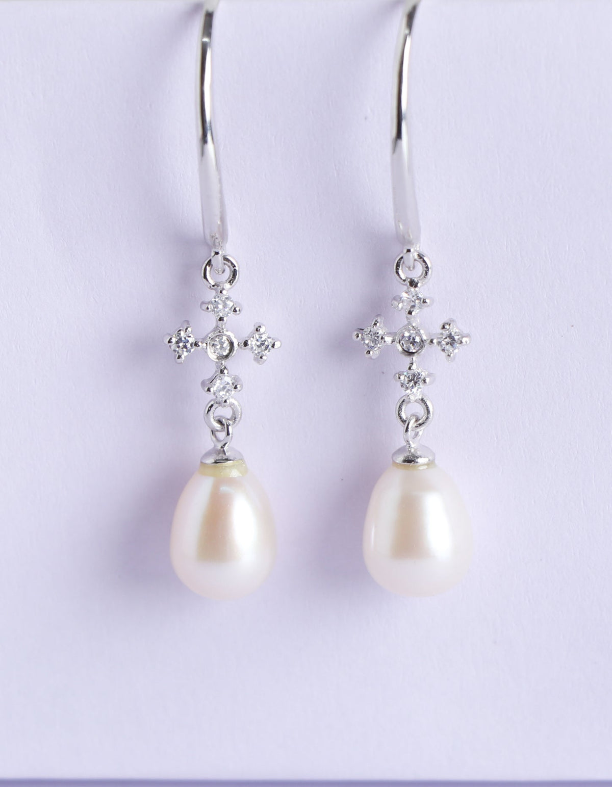 Zircon Pearl Drop Hooks