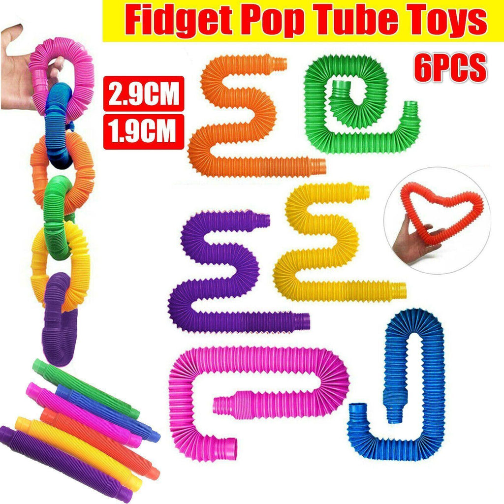6Pcs Sensory Pop Tube Fidget Toys for Office School Home Use
