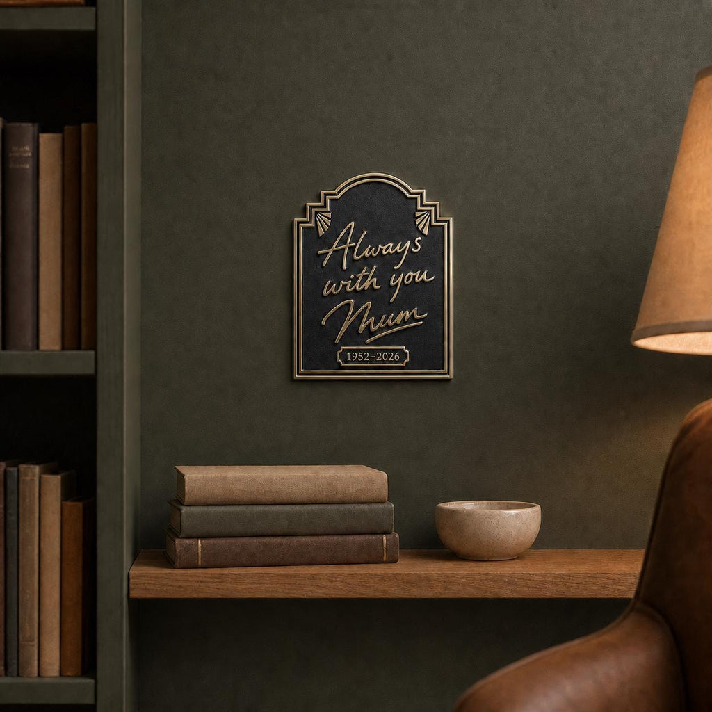 Handwritten Message Plaque – Antique Brass, Stepped