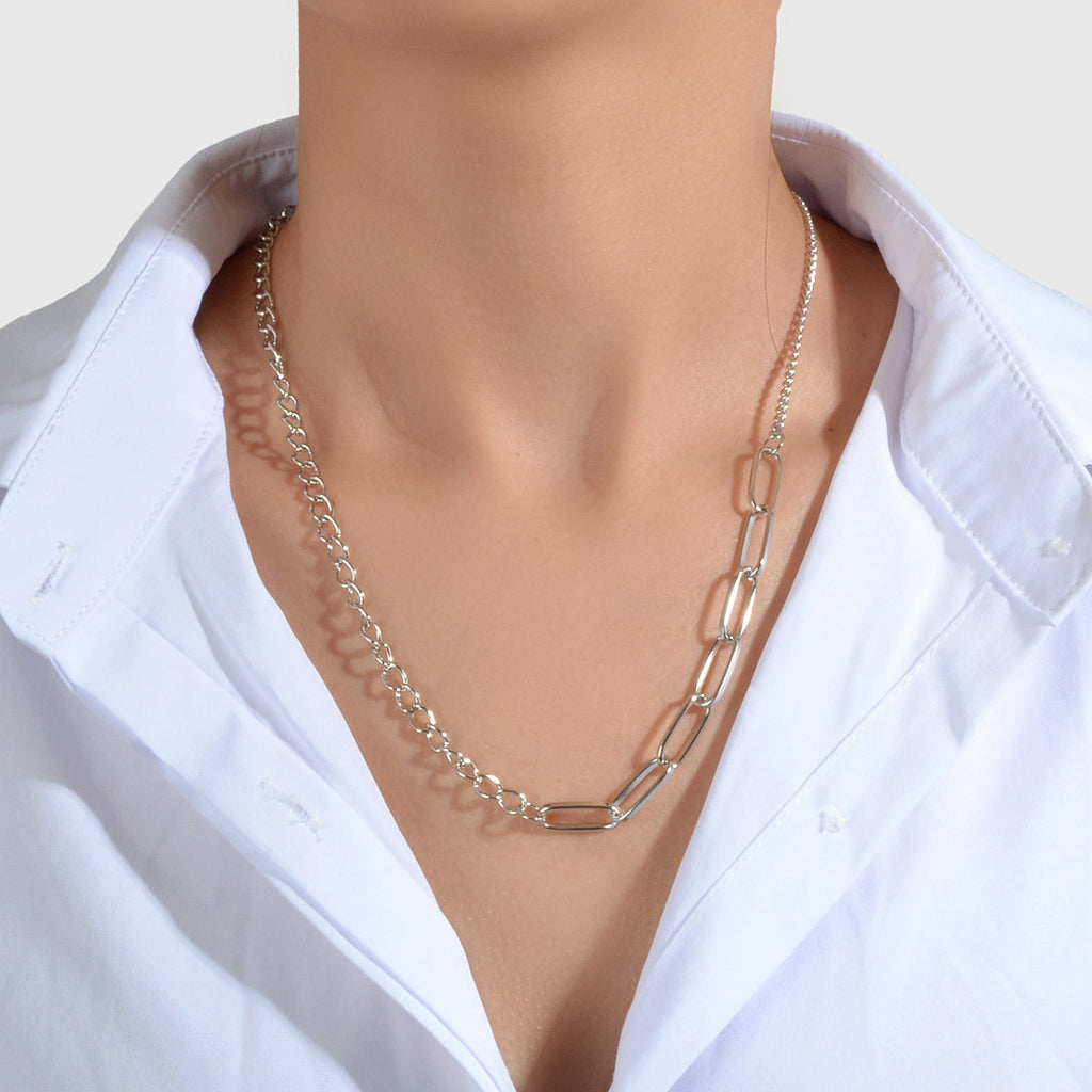Good Quality Silver Thick Chain Necklace Women Collar Party Decoration Accessory