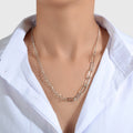 Good Quality Silver Thick Chain Necklace Women Collar Party Decoration Accessory