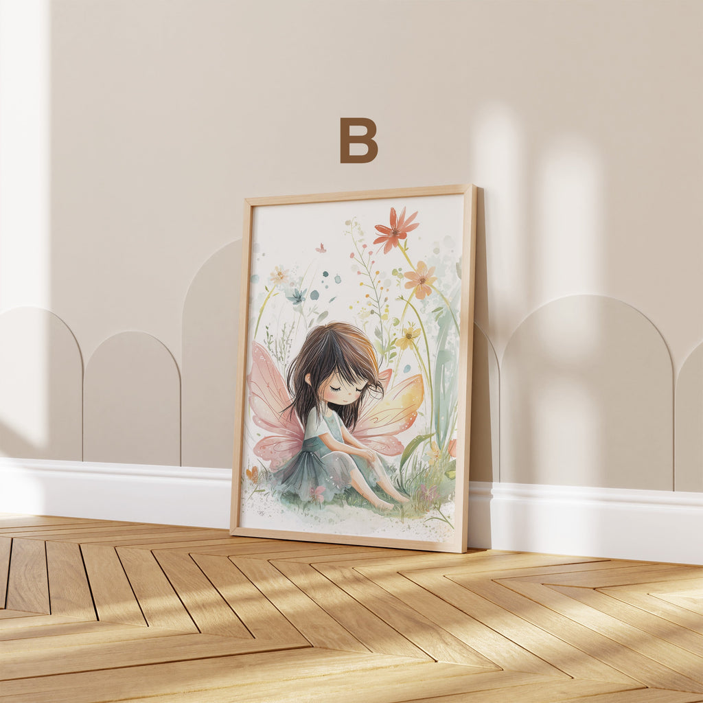 Tiere Kinderzimmer Süß Aquarell Ziege Stinktier Bär Fee Poster · Kinderzimmer Bilder · Wand Deko · Kunst Druck · Deko Print ohne Rahmen