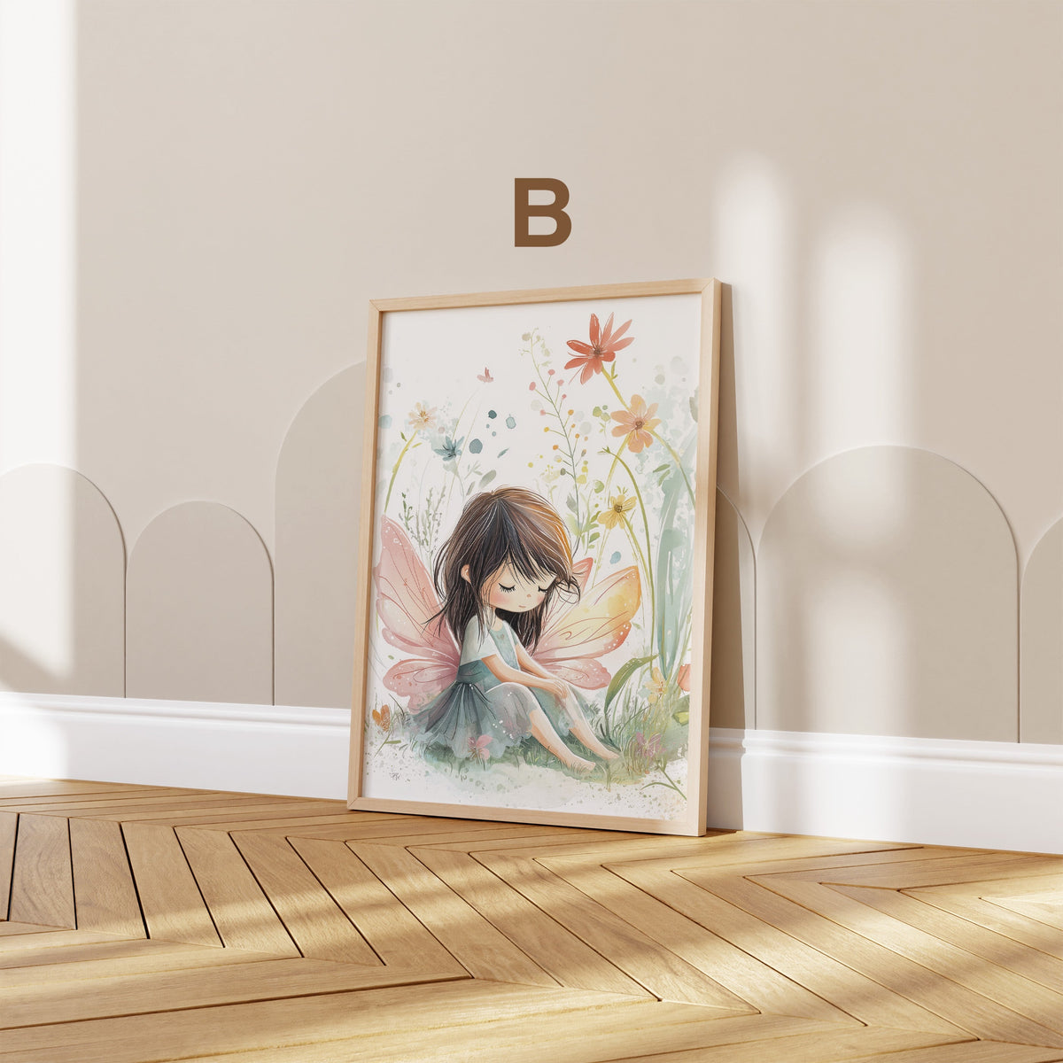 Tiere Kinderzimmer Süß Aquarell Ziege Stinktier Bär Fee Poster · Kinderzimmer Bilder · Wand Deko · Kunst Druck · Deko Print ohne Rahmen