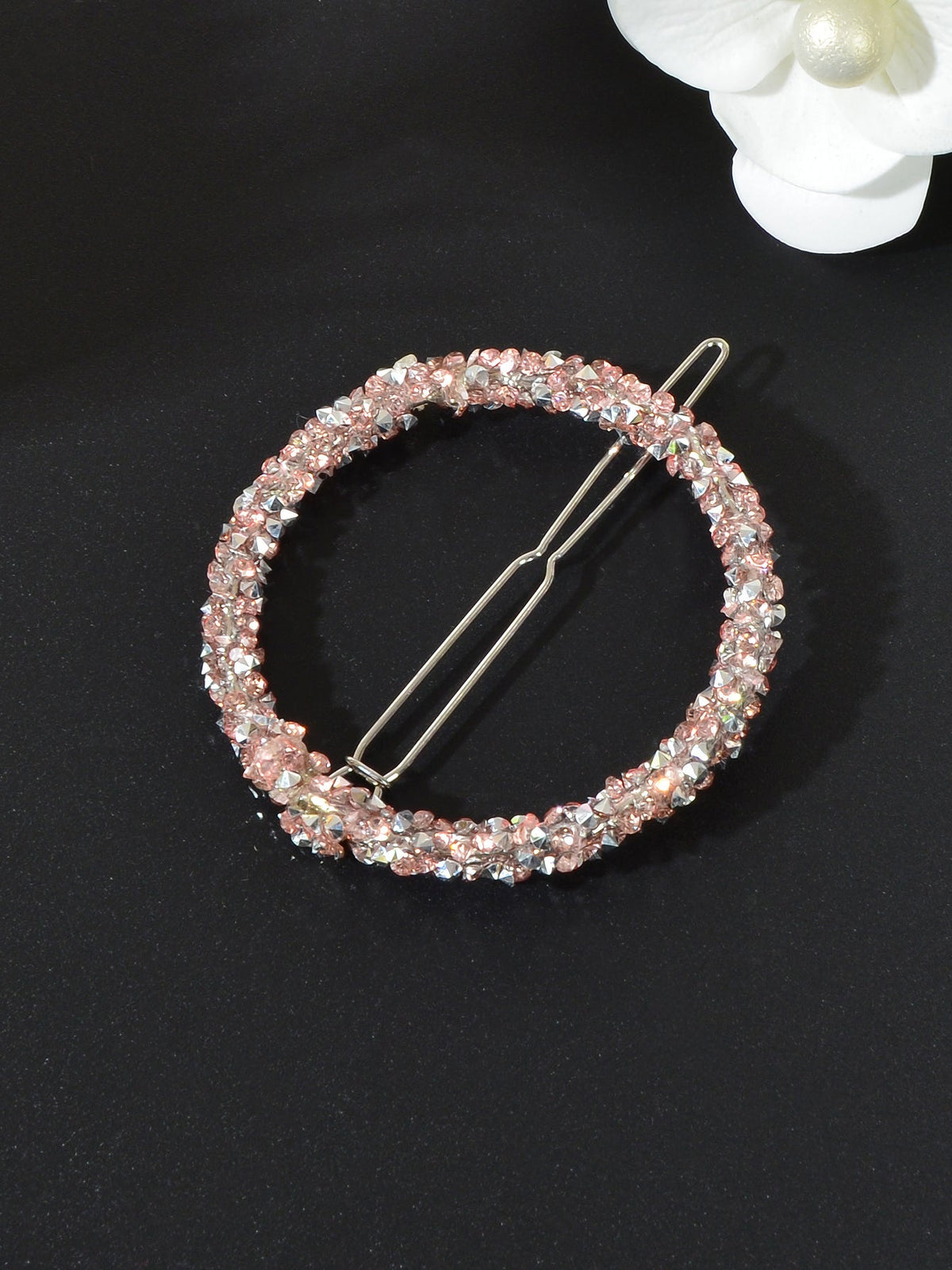 Sparkling Full Rhinestone Star Circular Hair Clip Elegant Hair Accessory Gift