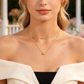 2 pcs Double layered Chain Heart Charm Necklace Fashion Women Gift Jewellery