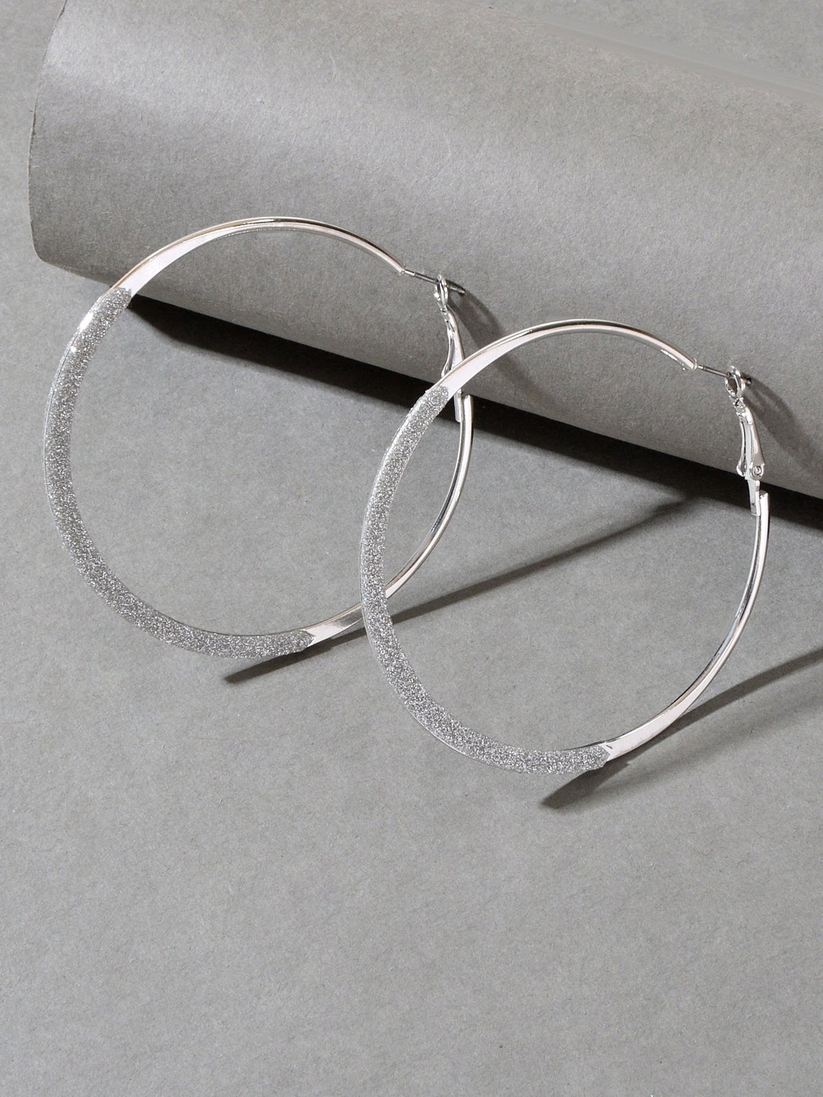 Spinning Rosegold Silver Big Circle Hoop Party Earrings Women Teens Accessories - Earrings at Dealshubindia