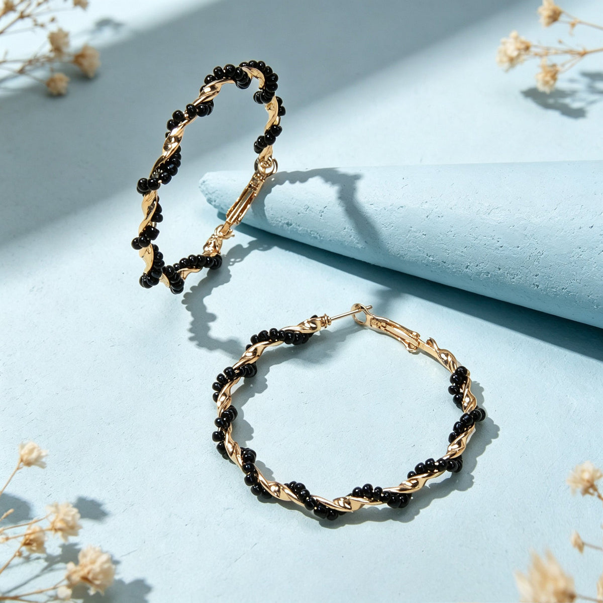 Bohemian Jewellery Seed Beads Decor Handmade Big Hoop Earrings Tribal Ethnic