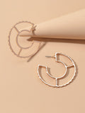 Party Decoration Gold Metal Hollow Personality Stud Hoop Huggie Pierced Earrings