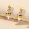 Fashion Jewellery Women Accessories Yellow Geometric Triangle Dangle Earrings