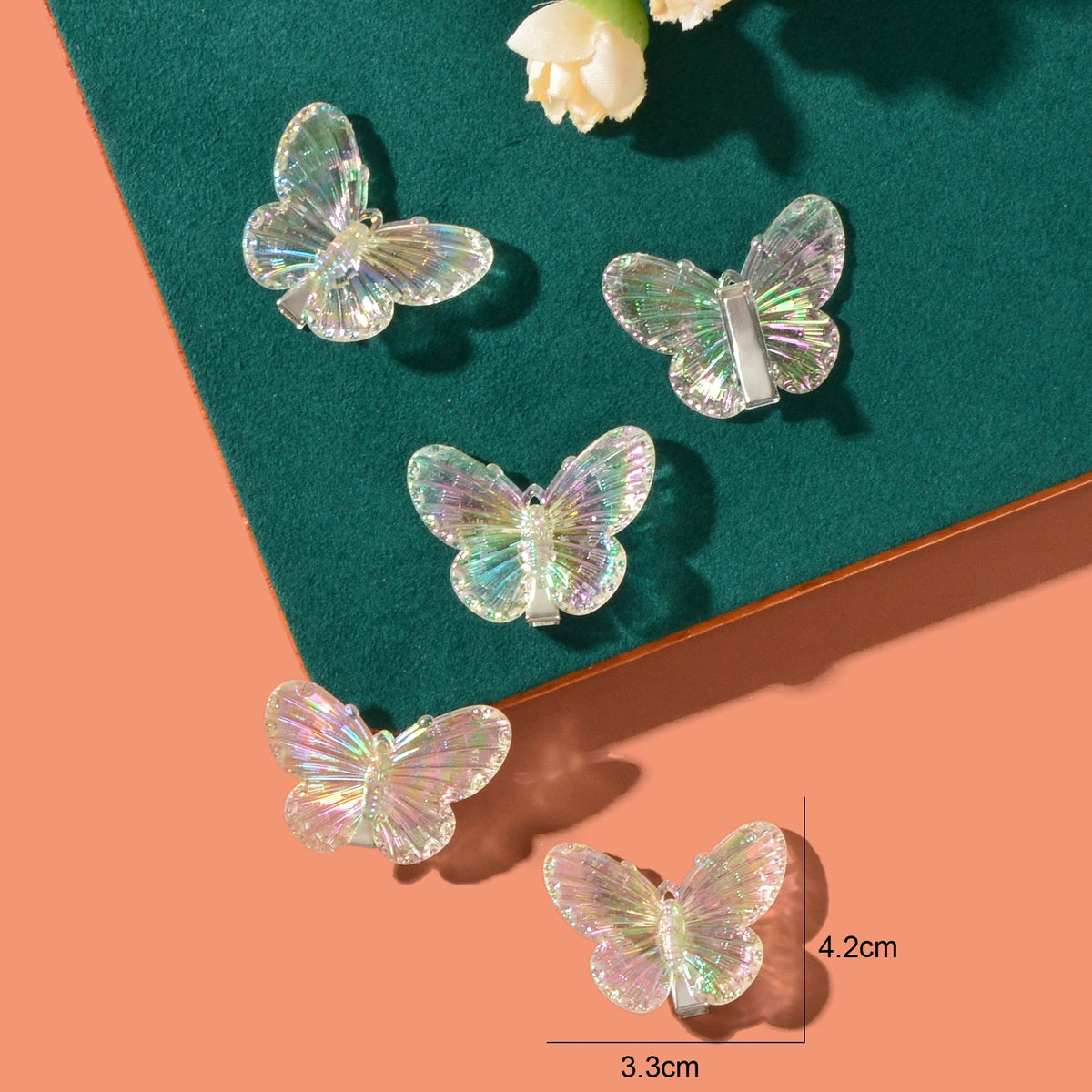 5 pcs Sweet Transparent Butterfly Hairpin Hair Clips Set Hair Accessory Headwear