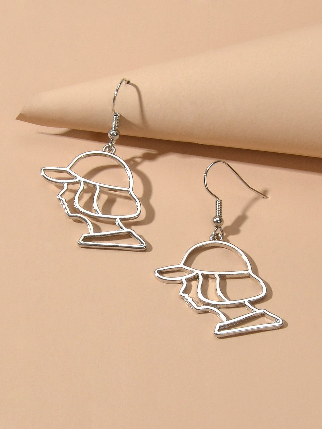 Metal Baseball Boy Grunge Rock Cool Earrings Abstract Art Gift Hollow Jewellery