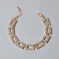 Textured Full Simulated Cubic Zirconia Silver Chain Collection Tennis Bracelets