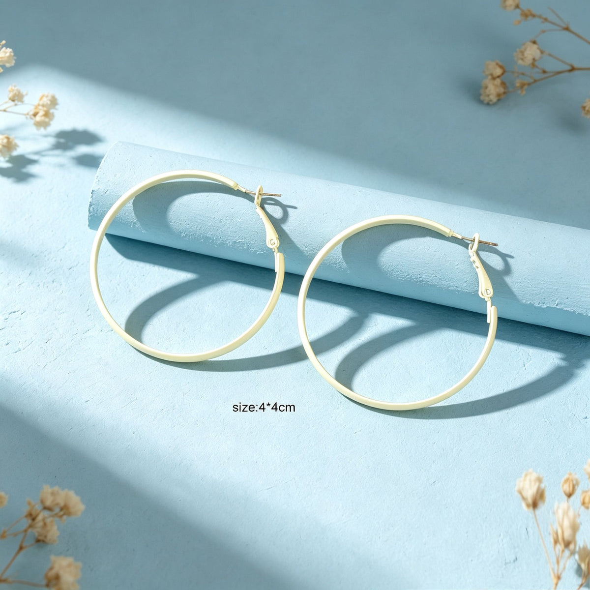 Party Decoration Women Beige Big Circle Hoop Dangle Boho Chic Holiday Earrings - Earrings at Dealshubindia