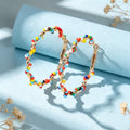 Bohemian Jewellery Seed Beads Decor Handmade Big Hoop Earrings Tribal Ethnic